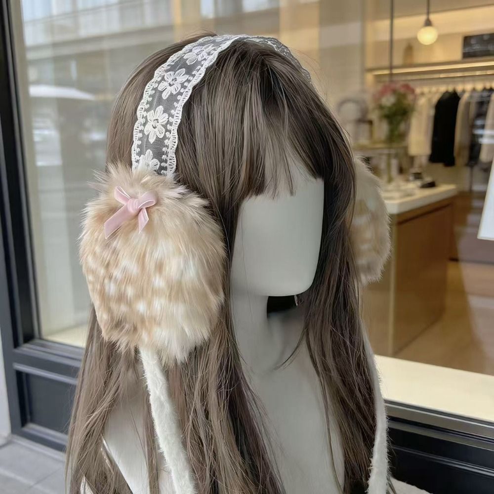 Earmuffs Foldable - Cache-oreilles d'hiver doux en dentelle, coupe-vent,