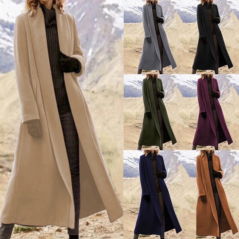 Wool Coat Peacoat - Manteau en laine extra long pour