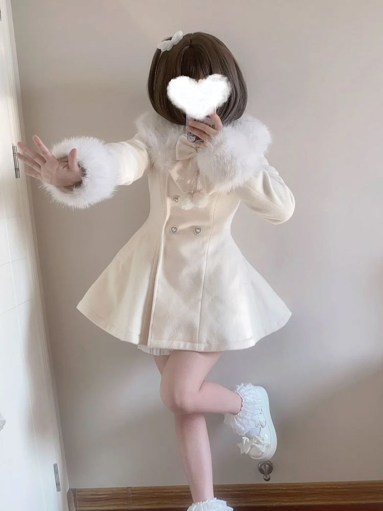 Wool Coat Peacoat - Manteau élégant et mignon pour femmes,