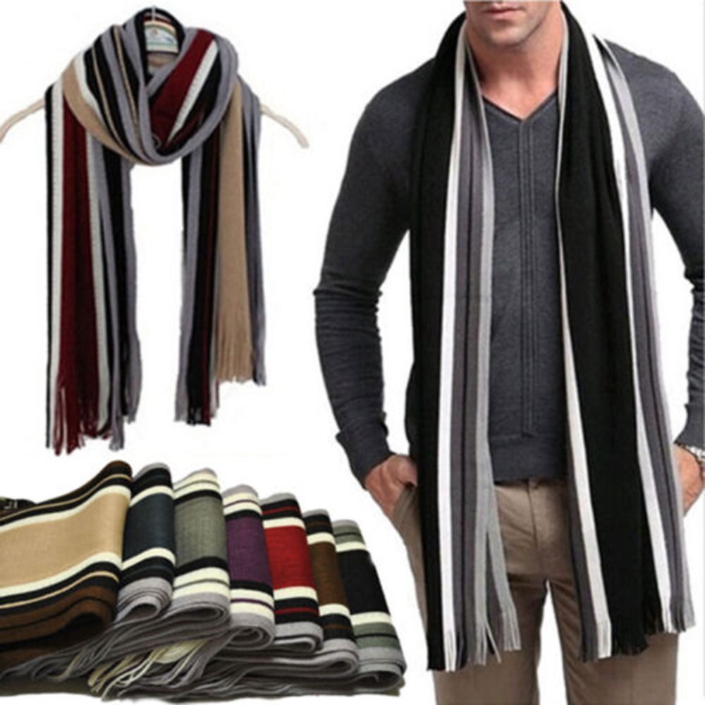 Cachemire hommes rayé écharpe  - Wool Scarf Men avis et prix