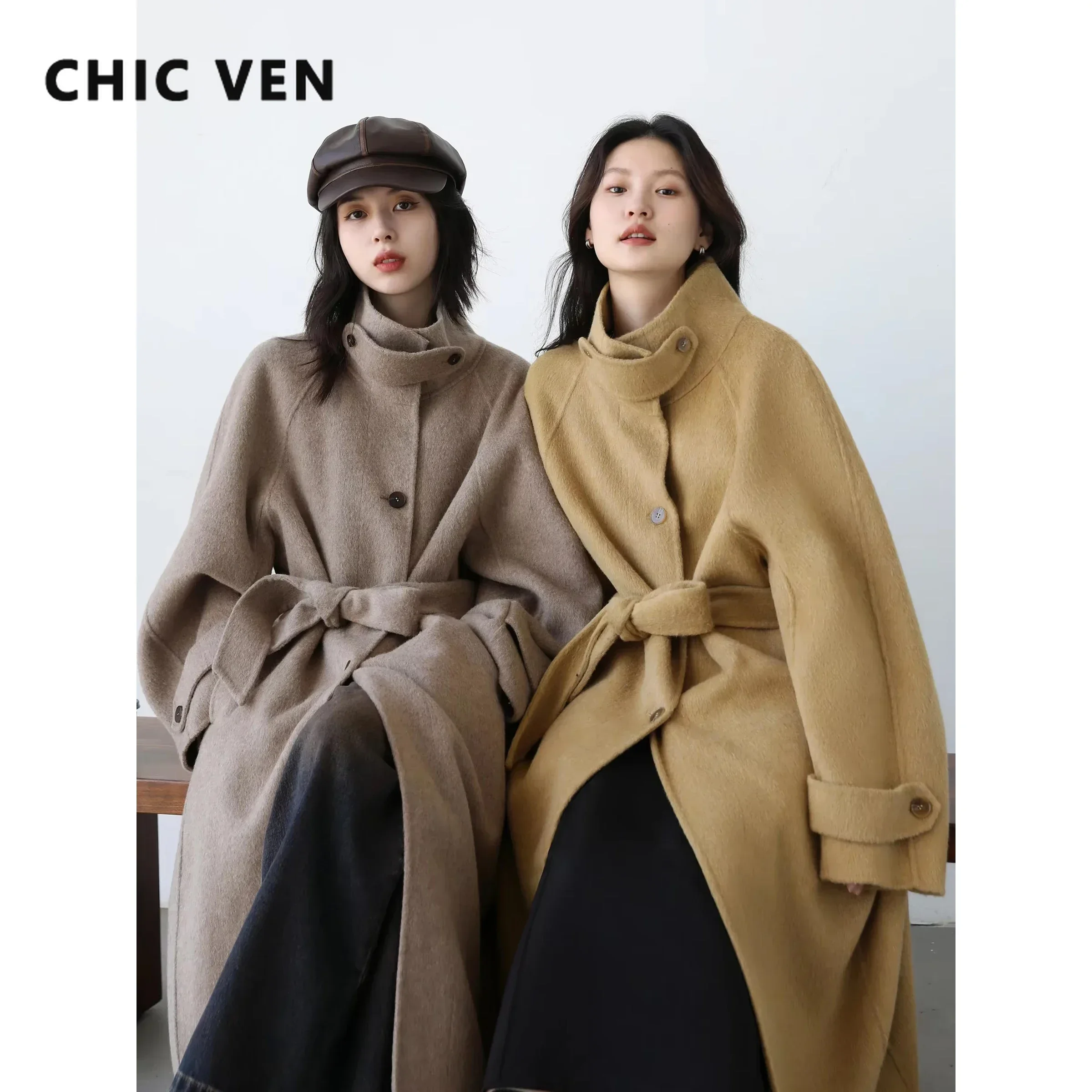 CHIC VEN-Manteau en laine à bo - Wool Coat Peacoat avis et prix