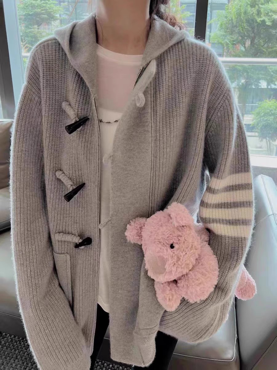 TB-Cardigan tricoté à capuche  - Wool Coat Peacoat avis et prix