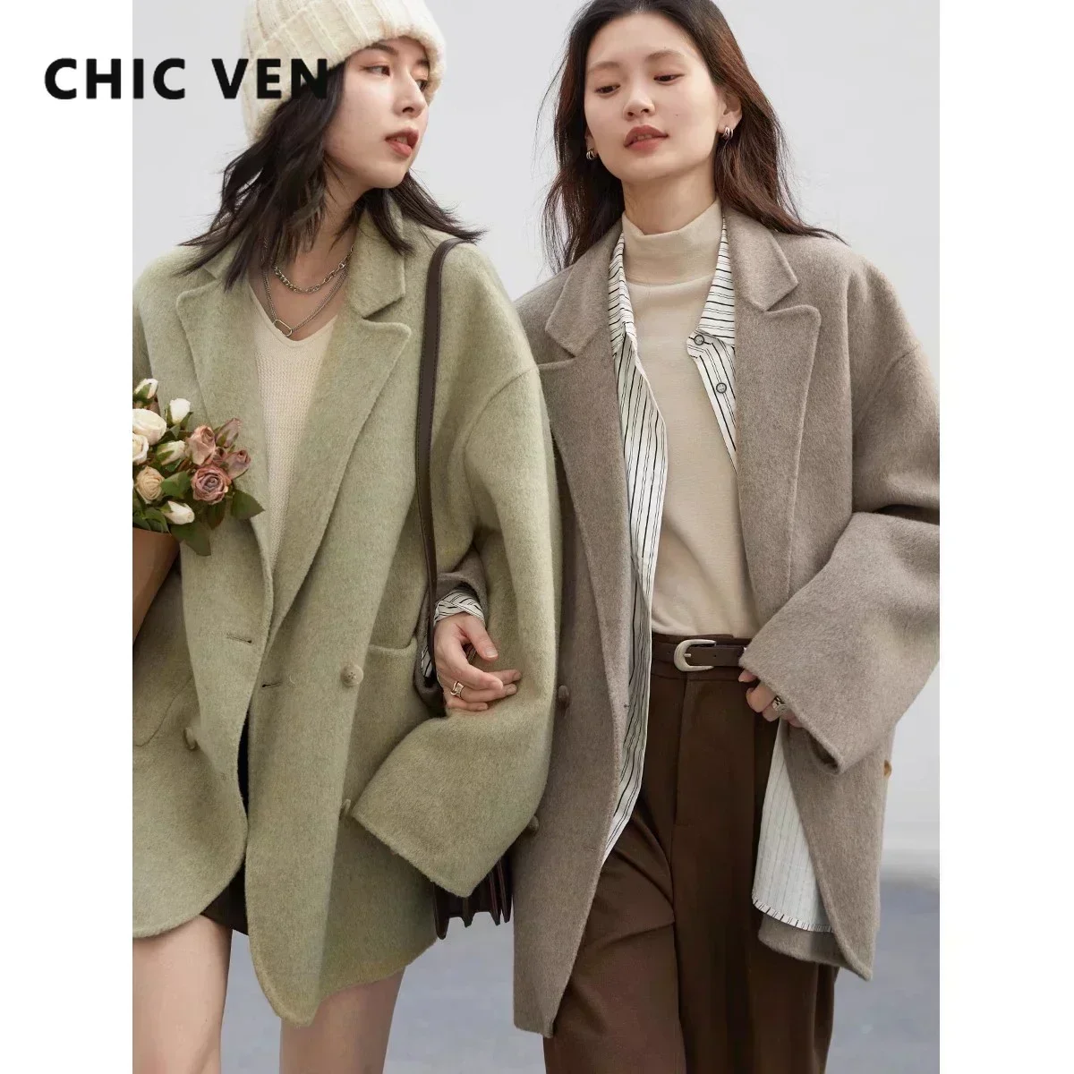 CHIC VEN – manteaux en laine p - Wool Coat Peacoat avis et prix