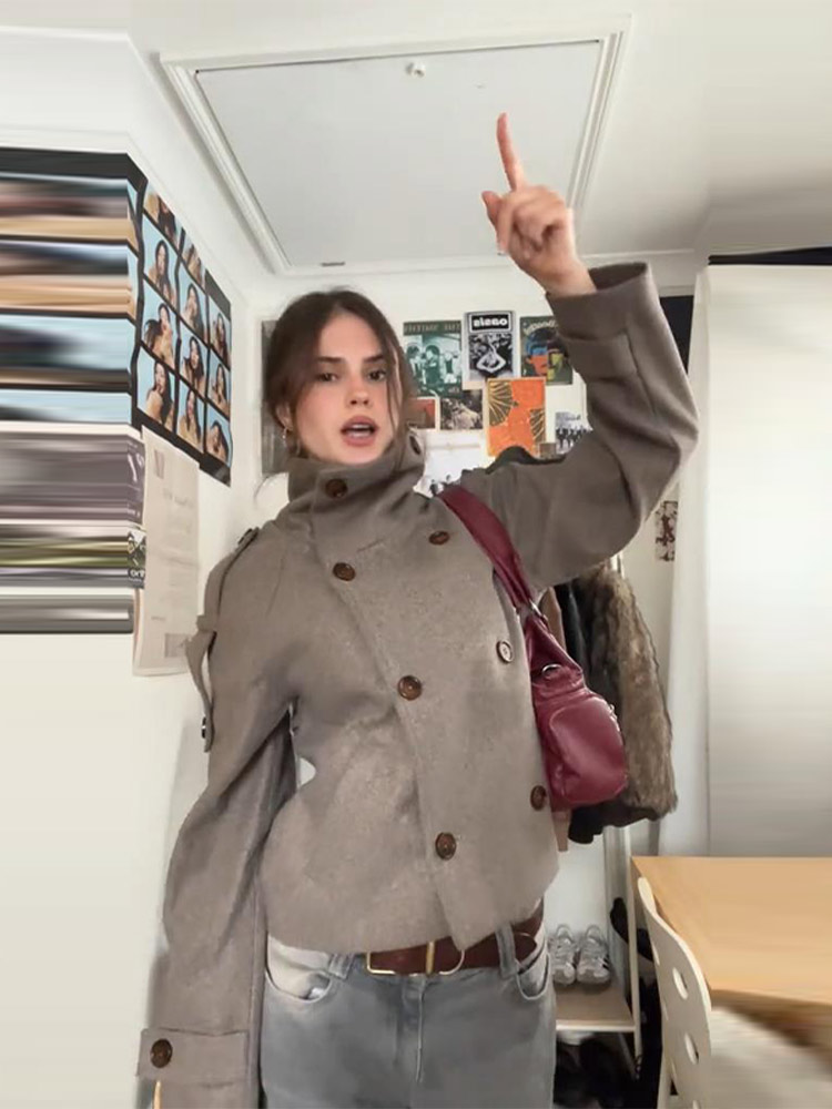 Veste Courte Marron Décontract - Wool Coat Peacoat avis et prix