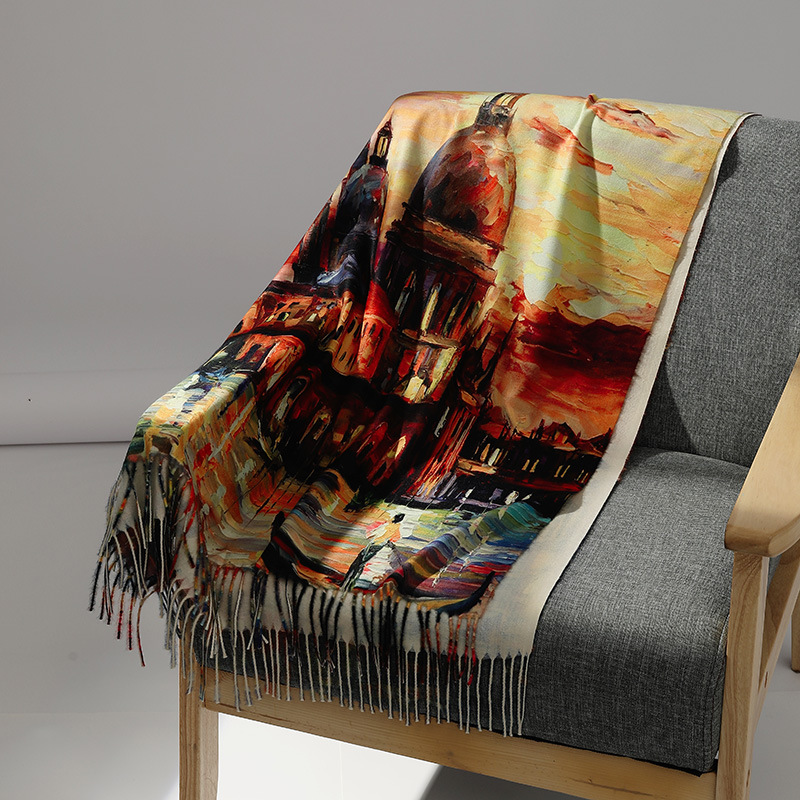Marque de luxe peinture à l'hu - Wool Scarf Men avis et prix